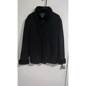 VTG Coaco New York Women's Coat XL Black Faux Fur Lined Fleece Thick Mob Wife